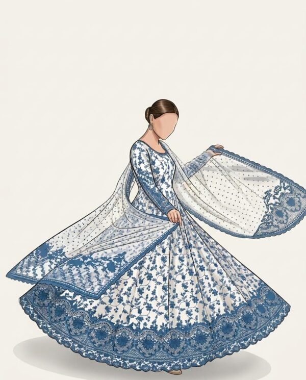 ​Silhouette: Signature 2PC Maxi with a massive 160-inch flyer for the perfect royal twirl.