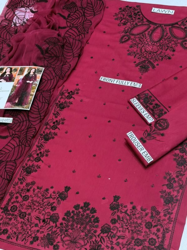 Premium Lawn Suit with Embroidered Chiffon Dupatta