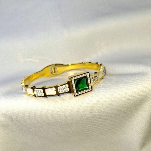 The "Old Money" Emerald Stainless Steel Handcuff