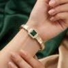 The "Old Money" Emerald Stainless Steel Handcuff