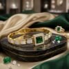 The "Old Money" Emerald Stainless Steel Handcuff