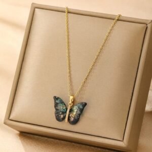Stainless steel butterfly locket 