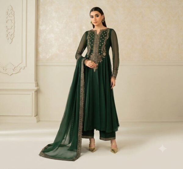 Asim Jofa Luxury Wedding Chiffon Suit – Premium Embroidered Collection