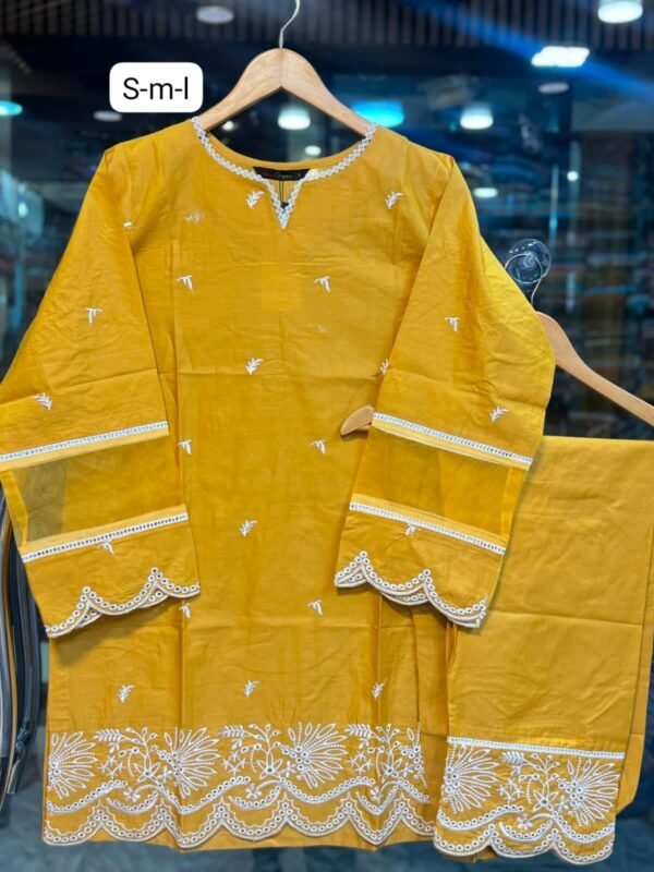 IMG-20260728-WA0020 Premium Embroidered Solid 2 Piece Co-Ord Set