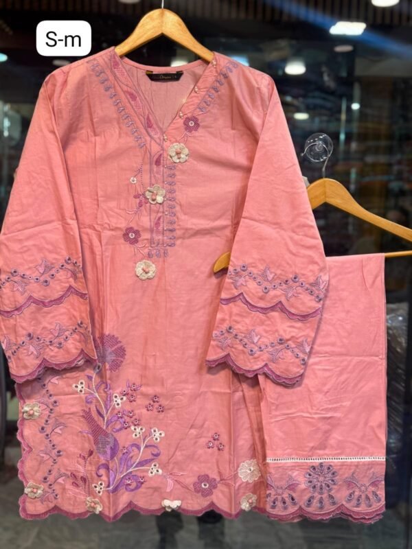 IMG-20260728-WA0021 Premium Embroidered Solid 2 Piece Co-Ord Set