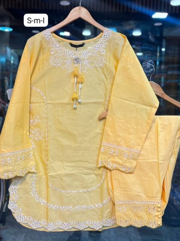 IMG-20260728-WA0024 Premium Embroidered Solid 2 Piece Co-Ord Set