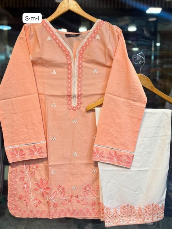 IMG-20260728-WA0025 Premium Embroidered Solid 2 Piece Co-Ord Set
