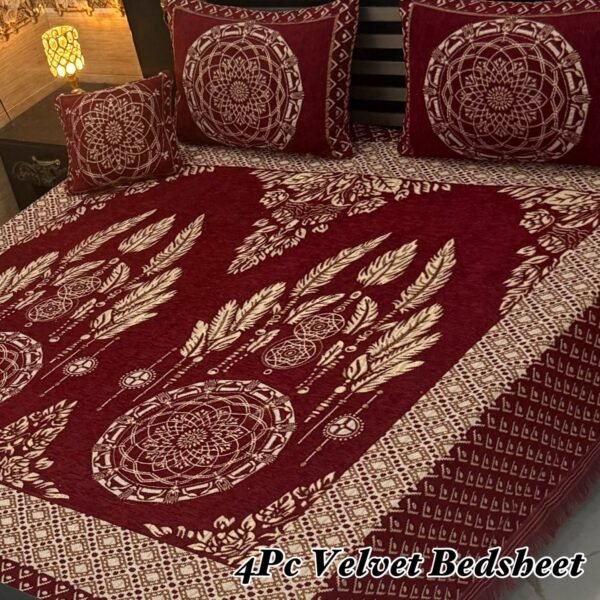 4Pc Velvet Jaquard Bedsheet