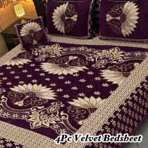 4Pc Velvet Jaquard Bedsheet