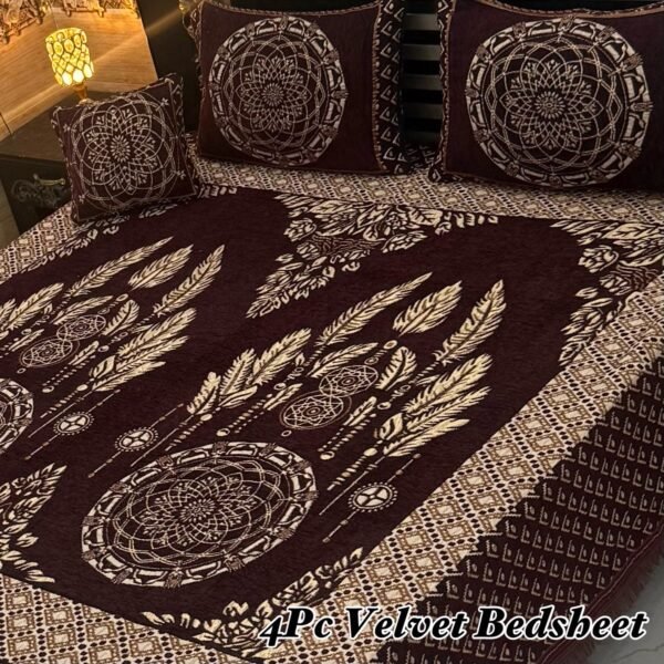 4Pc Velvet Jaquard Bedsheet