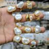 Faux irregular pearls rings
