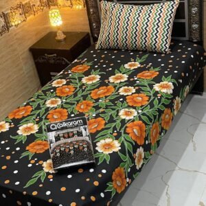 alkaram 4Pc Mix Cotton Single Pair Bedsheets