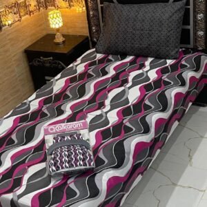 alkaram 4Pc Mix Cotton Single Pair Bedsheets