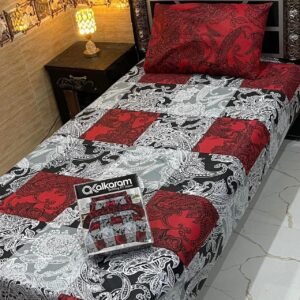 alkaram 4Pc Mix Cotton Single Pair Bedsheets